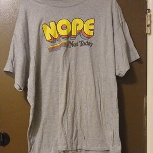 Gray Graphic T-Shirt with 'NOPE' Print